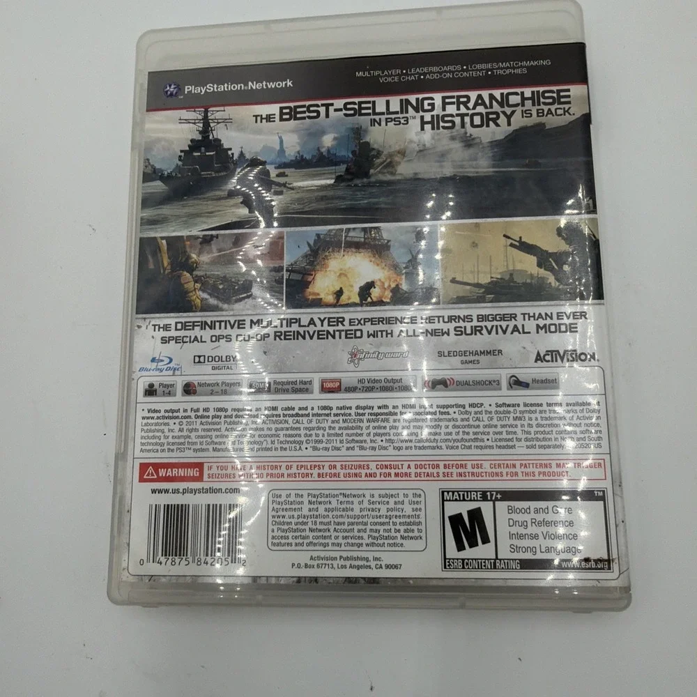 Sony PlayStation 3 PS3 Call of Duty MW3, Adv Warfare, Black Ops2 Bundle Lot-game